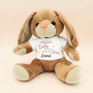 Hase Kuscheltier mit Name als Trostspender für Eltern