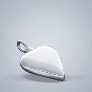 Herz-Medaillon als Asche Amulett aus Sterlingsilber mit schützender Rhodium-Legierung und passender Ankerkette für die Erinnerung