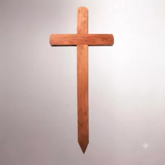 Klassisches Grabkreuz aus massivem Eichenholz mit den Maßen 60 x 150 cm und 10 cm Balkenbreite