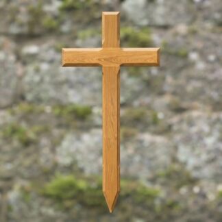 Klassisches Grabkreuz aus massivem Eichenholz Modell K-K mit witterungsbeständigem Schutzlack