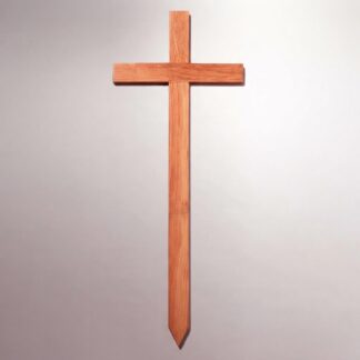 Schlichtes Grabkreuz Modell 1 aus massivem Eichenholz für die würdevolle Kennzeichnung der Grabstätte