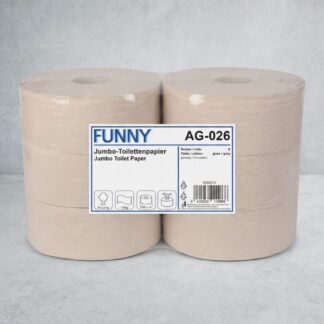 Ergiebiges Jumbo Toilettenpapier 1-lagig aus geprägtem Recyclingpapier mit 25 cm Durchmesser im 6er-Pack
