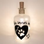 Personalisierte LED-Leuchtflasche Trauer Haustier Hund Katze