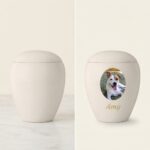 Tierurne Keramikurne Edition Bianco matt-weiß 1,5 ltr. mit eigenem Bild und Name