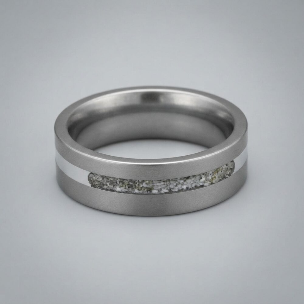 Titan Silber Asche Ring für ein pietätvolles Gedenken