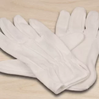 Trägerhandschuhe mit Noppen aus weißem Baumwoll-Trikot für Sargträger