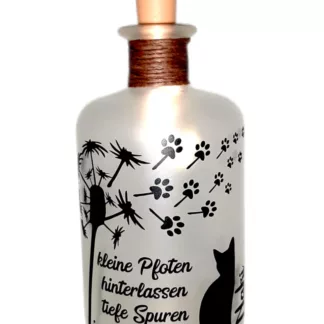 Personalisierte LED-Leuchtflasche Trauer Haustier Katze