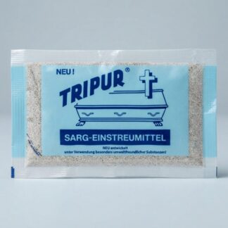 Tripur Streugranulat zur schnellen Eliminierung unangenehmer Geruchsentwicklung in Särgen für den professionellen Bestatterbedarf