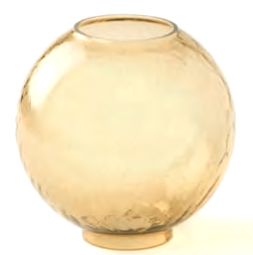 Grablampeneinsatz kugelförmig aus Craquelé-Glas, gelb oder weiß