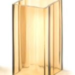 Grablampeneinsatz aus gelbem Glas viereckig, verschiedene Größen