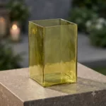 Grablampeneinsatz aus Glas eckig H 14,2 Kantenlänge 8,5 cm x 8,5 cm