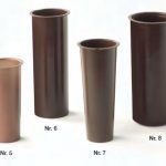 Grabvaseneinsatz aus Kunststoff braun mit Rand, verschiedene Größen