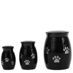 Micro Urne aus Edelstahl mit Pfotenabdrücken