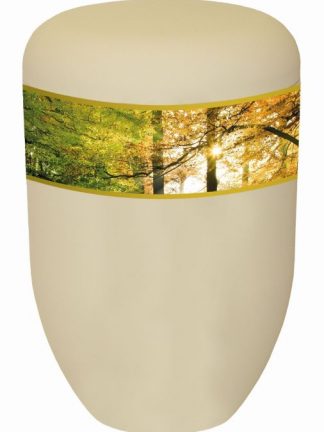 Naturstoffurne Bio Creativ Urne "Wald" (creme). Urnen Naturstoff