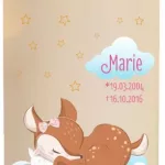 LED-Kerze schlafendes Rehlein mit Hase