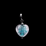 Bead - Glasperle Herz - aqua blau