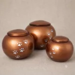 Glas Tierurne Pfoten Kugel - Rostbraun
