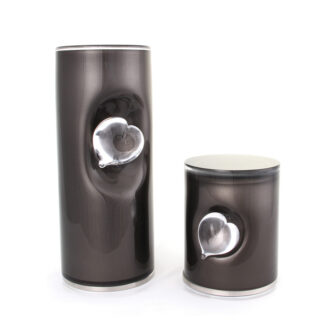 Glas Tierurne Herz - Farbe Granit - kleine Urne