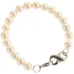 Asche Armband mit Kunstperlen und Unendlichkeitszeichen als Verschluss aus Edelstahl