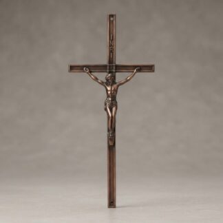 Kunststoffkreuz mit Korpus Altkupfer für Sargdeckel