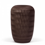 Naturstoffurne, Raute 3D-Druck, Kastanienbraun-Matt