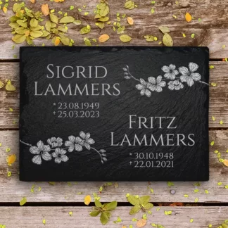 Familiengrabstein 20x30 - 30x40 - Blütenzweig