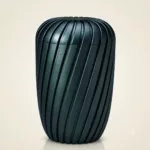 Naturstoffurne Rillen 3D-Druck, Petrol