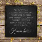 Schiefer-Gedenktafel mit Trostspruch - Handgraviert