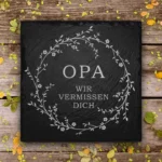 Grabschmuck für Opa aus wetterfestem Schiefer