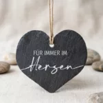 Herzanhänger aus Schiefer - Für immer im Herzen