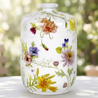 Urnen mit Blumenmotiv