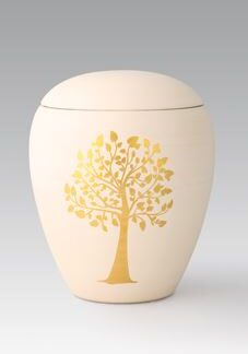 Keramikurne - Edition Siena, handgemaltes Goldmotiv "Baum";
