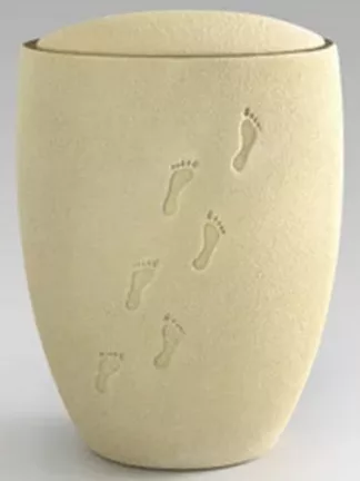 Keramik Sandurne "Florentina Ceramica" Sandoberfläche, Motiv "Spuren im Sand" vertieft