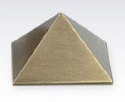 Gedenkplastik, Pyramiden-Form, Messing, galvanisch gefärbt
