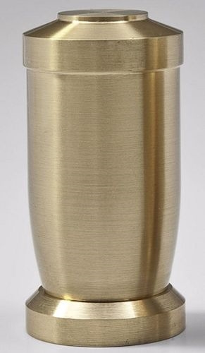 Gedenk Urnen - Mini Urne Messing, eckige Form, gedreht, Maße: Ø 2,9 x Höhe 5,0 cm;
