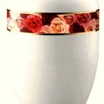 Naturstoffurne Biourne Edition 360°, weiß satiniert, "Rosen"