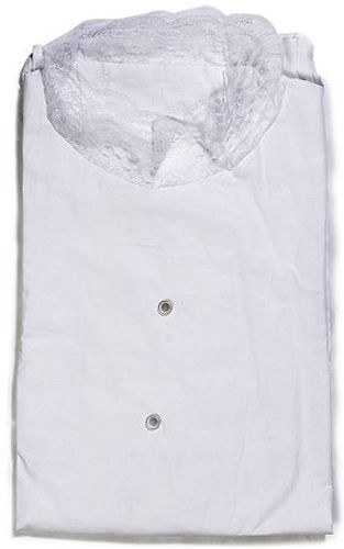 Damentalar, Weiß aus Linon mit Spitze, Länge 150 cm;