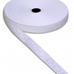 Lotband Rautenmuster Länge 50m, Breite 2 cm, weiß / silber