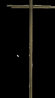 Sargdeckelkreuz, Metallkreuz ohne Korpus, alt Gold;