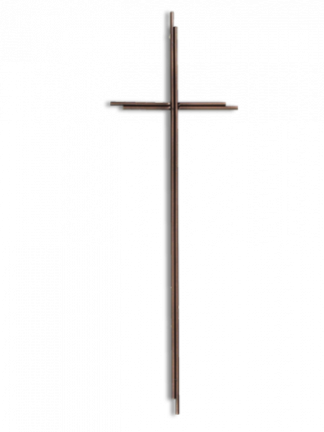 Sargdeckelkreuz, Metallkreuz ohne Korpus, alt Kupfer