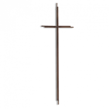 Sargdeckelkreuz, Metallkreuz ohne Korpus, alt Kupfer