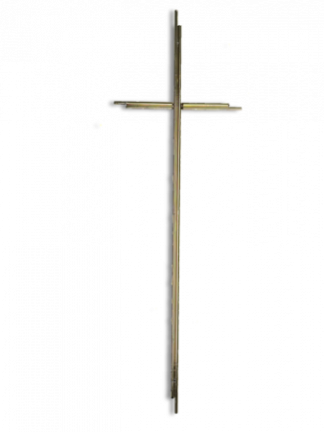 Sargdeckelkreuz, Metallkreuz ohne Korpus, gold glänzend