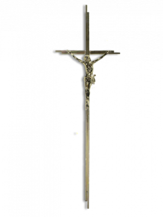 Sargdeckelkreuz, Metallkreuz mit Korpus, gold glänzend;