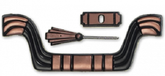 Sarggriff, Kupfer matt 230 mm, Set 6-fach;