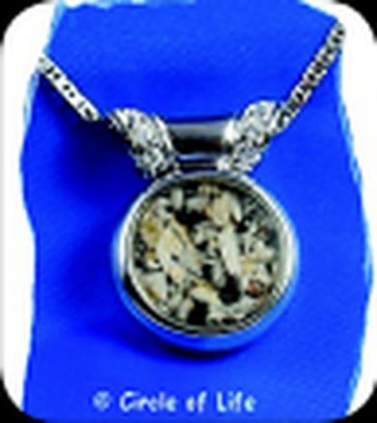 Asche-Amulett „Jupiter“ mit sichtbarem Asche-Anteil, Versilbert, rhodiniert