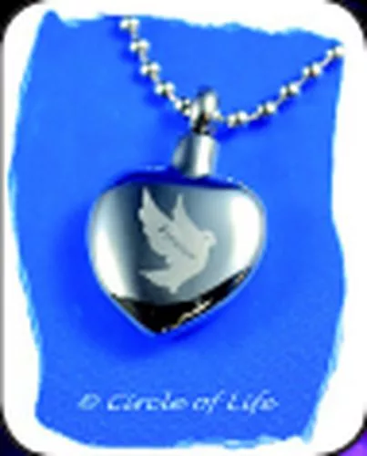 Medaillon „Frieden“ mit Gravur eines Taubenmotives, Edelstahl