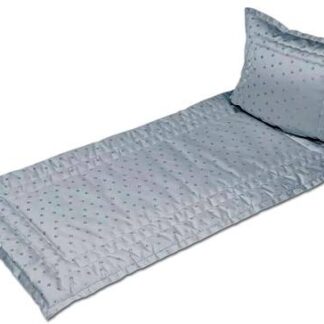 Deckengarnitur Drell grau/silber mit Wellensteppung, 240 g