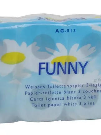 Toilettenpapier, 3-lagig, 150 Blatt, hochweiß, 96 Rollen;