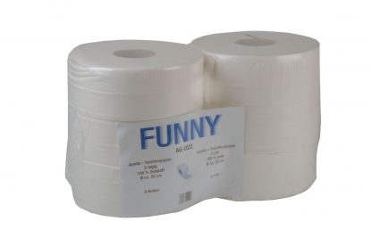 Jumbo-Toilettenpapier, 2-lagig Zellstoff weiß, Ø 25 cm, 6 Rollen perforiert