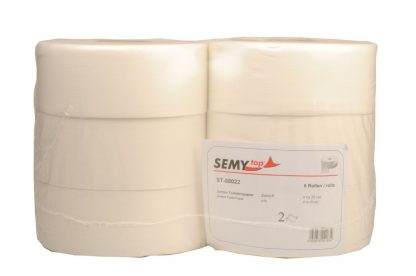 Jumbo-Toilettenpapier, 2-lagig Zellstoff weiß, Ø 25 cm, 6 Rollen